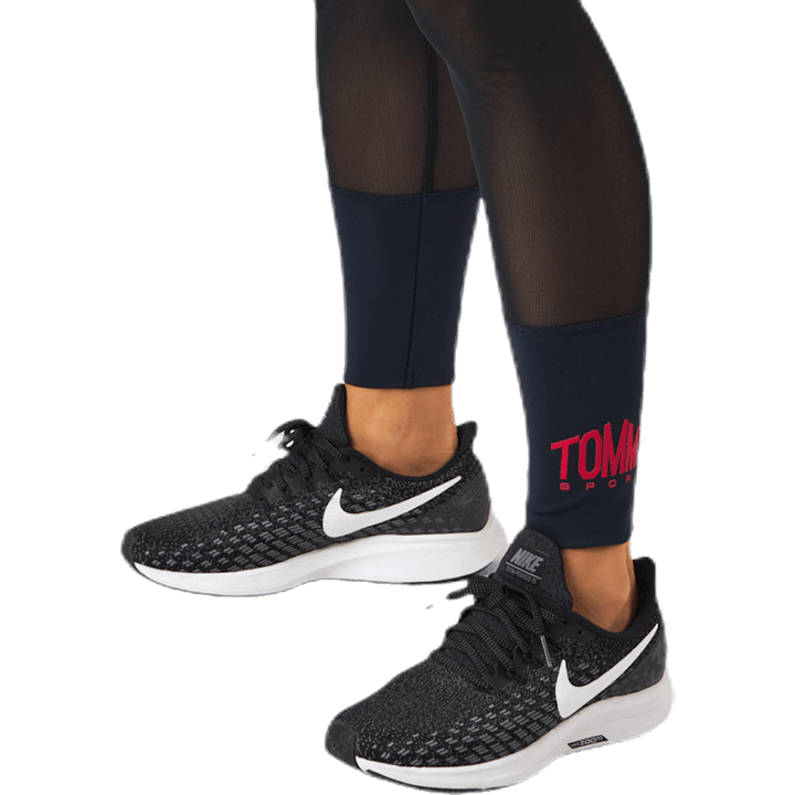 Durchgehende Mesh InsertLegging Blau/Rot