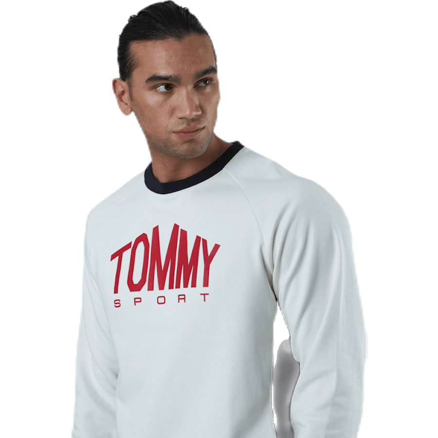 Blocked Fleece Logo Crew Weiß