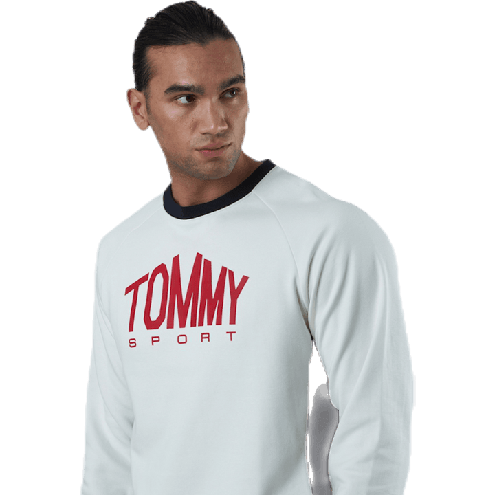 Blocked Fleece Logo Crew Weiß