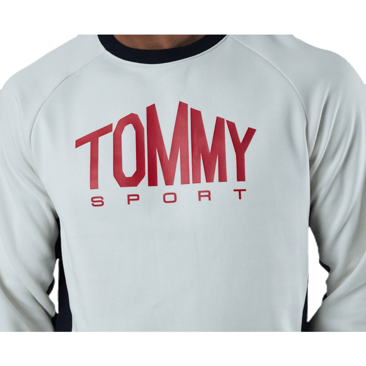 Blocked Fleece Logo Crew Weiß