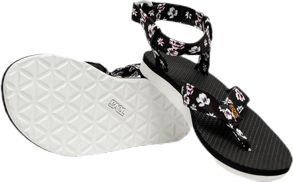 Sandalo originale in raso floreale/nero