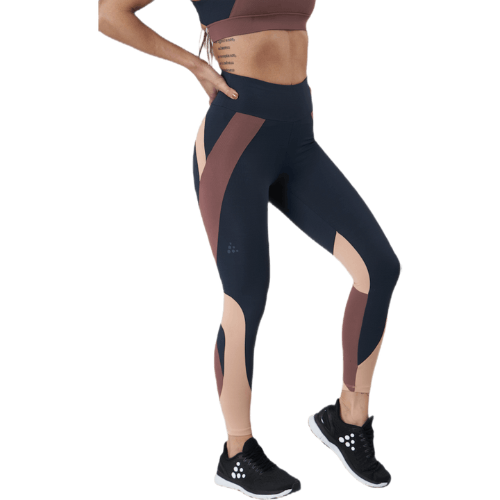 Flow Geblokte Panty Blauw/Paars