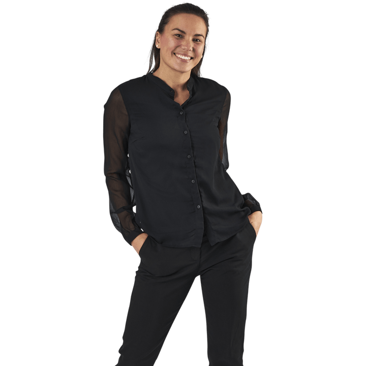 Blume Ls Shirt Schwarz
