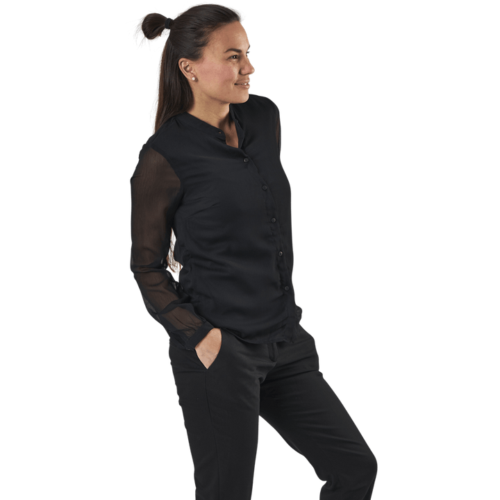 Blume Ls Shirt Schwarz