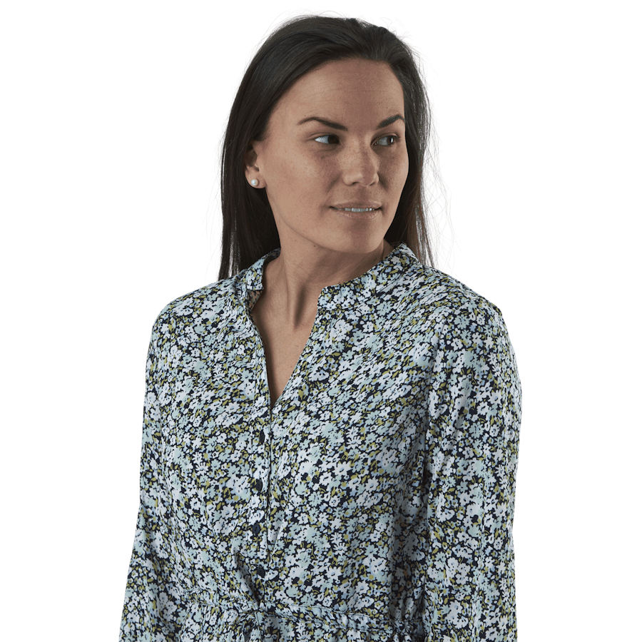 Cory L/S V-Neck Tunic Wvn Blue