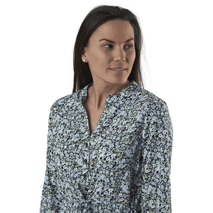 Cory L/S V-Neck Tunic Wvn Blue