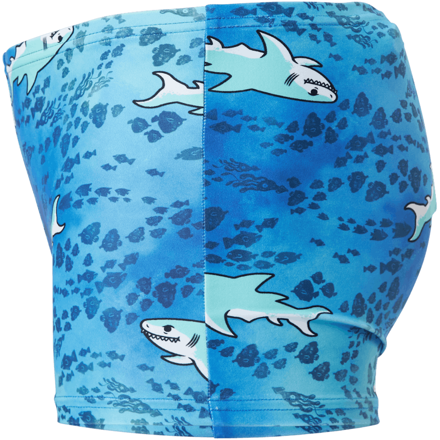 Top e pantaloncini con protezione solare blu