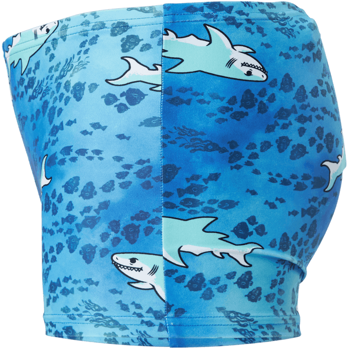 Top e pantaloncini con protezione solare blu