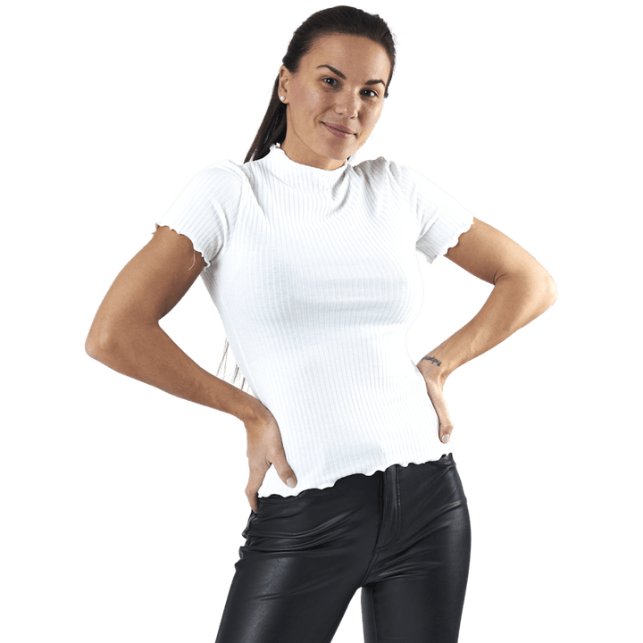Emma S/S Hoge Hals Top Jrs Beige
