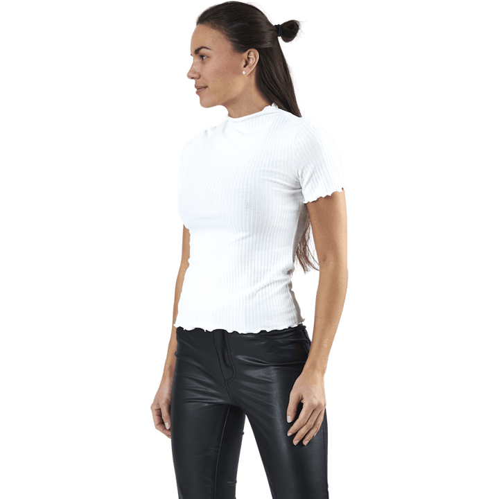Emma S/S Hoge Hals Top Jrs Beige