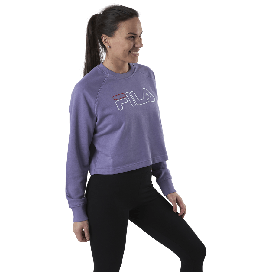 Jamina Cropped Crew Sweat Purple