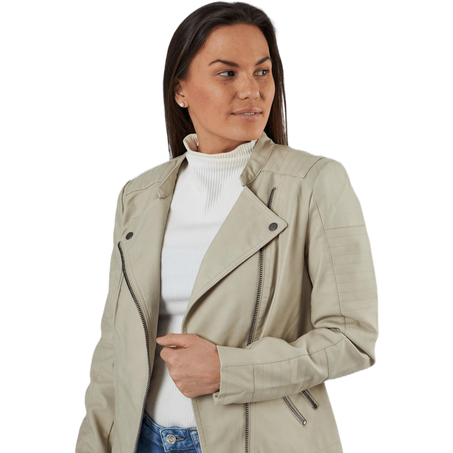 Ava Faux cuir Biker Otw Beige