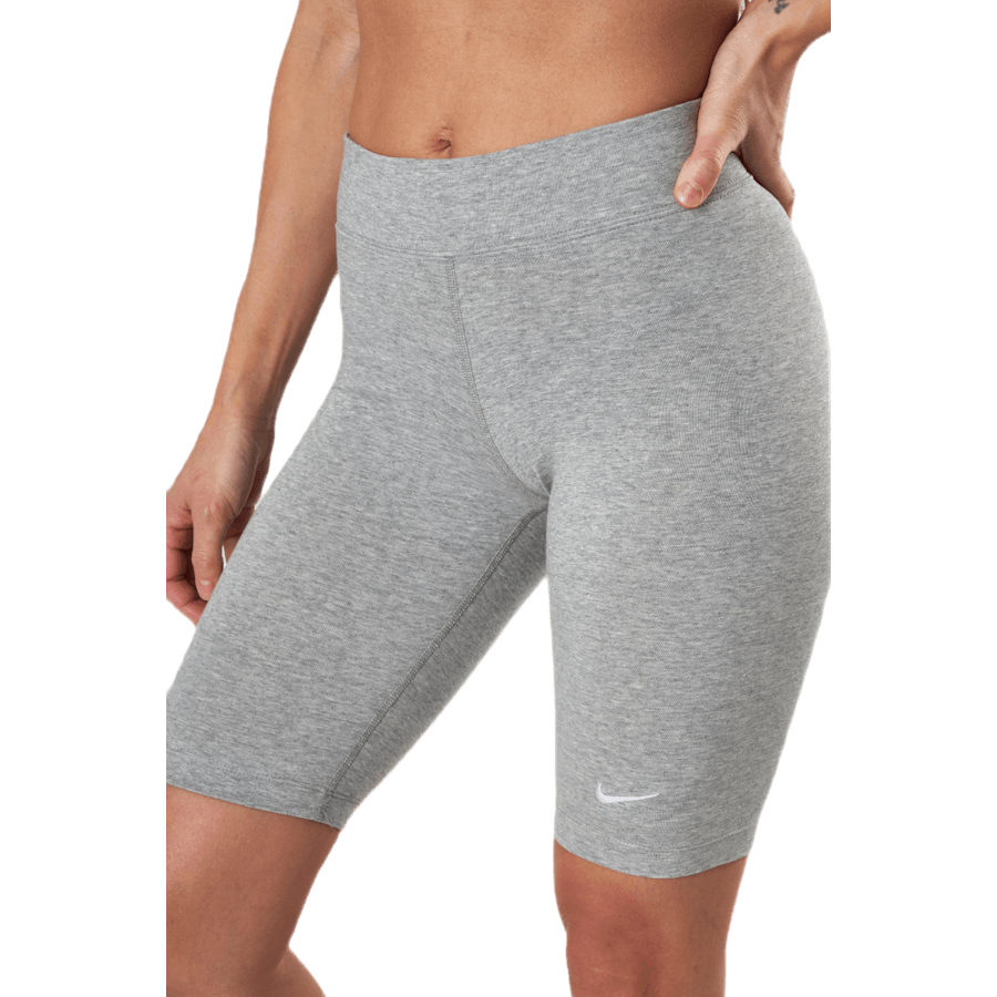 Sportswear Essential Women's Mid-Rise Bike Shorts DK GREY HEATHER/WHITE