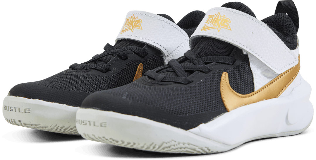 Team Hustle D 10 Små barnesko SORT/METALLISK GULL-VITT-PHOTONSTØV