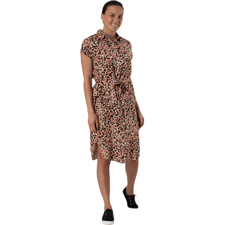 Nya Ss Shirt Kleid Orange