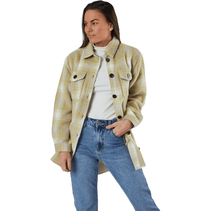 Deena-Oma L/S Check Shacket CC Pnt Blanc