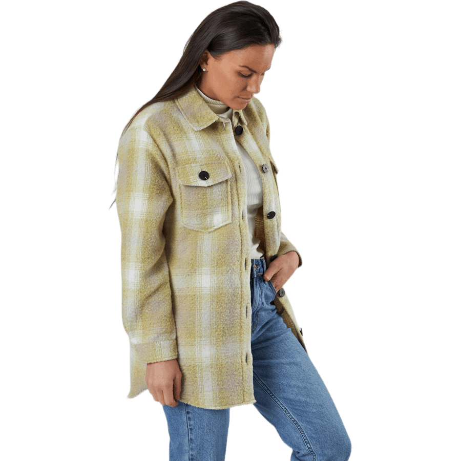 Deena-Oma L/S Check Shacket CC Pnt Blanc