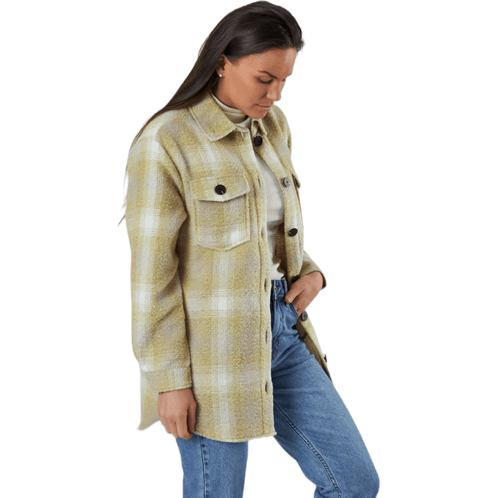 Deena-Oma L/S Check Shacket CC Pnt Blanc