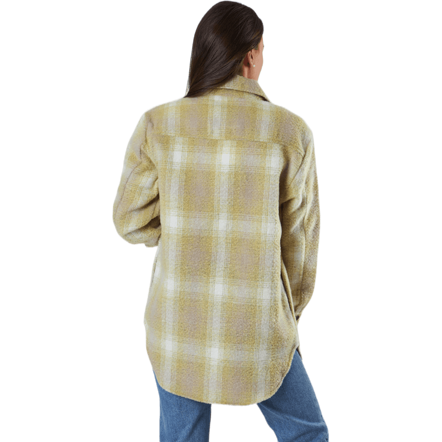 Deena-Oma L/S Check Shacket CC Pnt Blanc