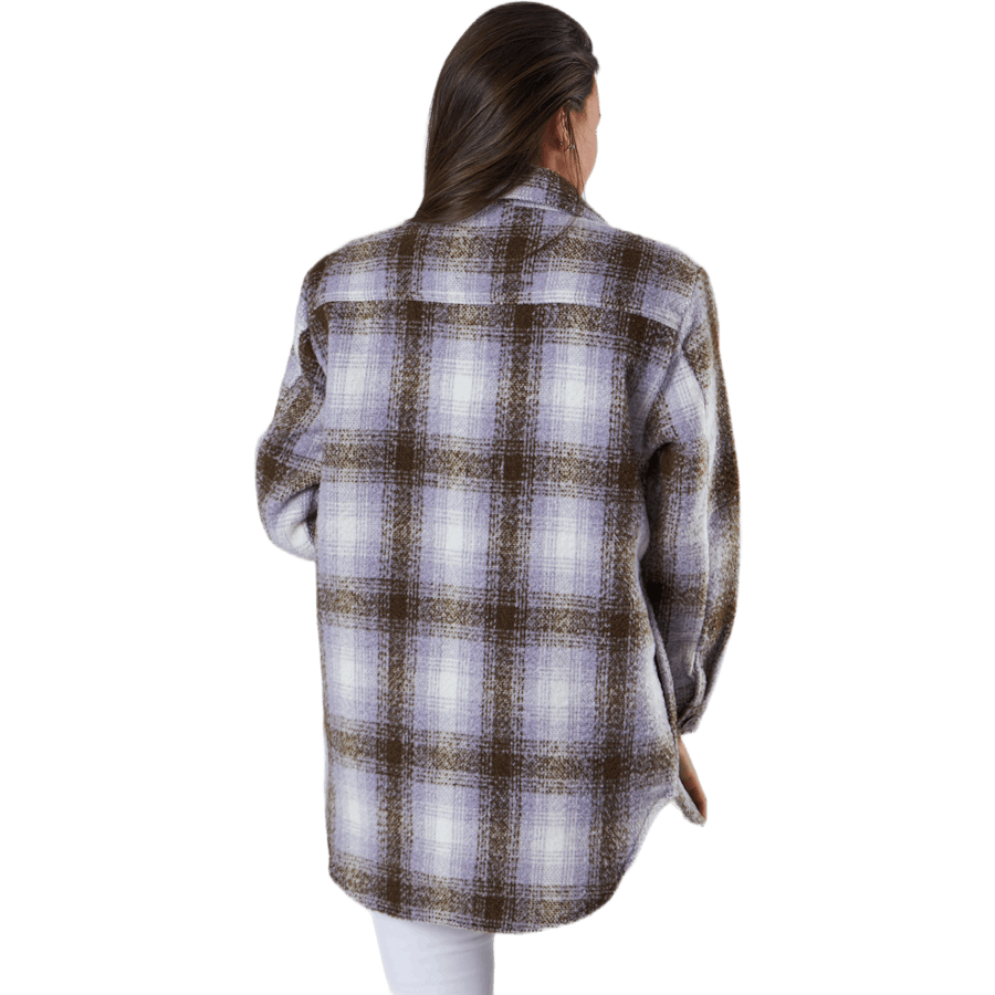 Deena-Oma L/S Check Shacket CC Pnt Blanc