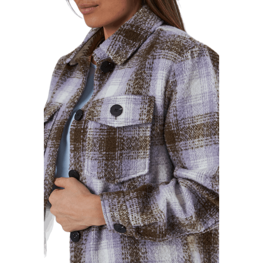 Deena-Oma L/S Check Shacket CC Pnt Blanc