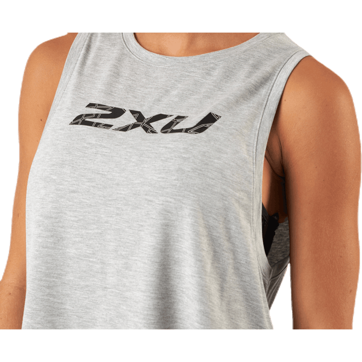 "Contender Crop Tank-W Grey