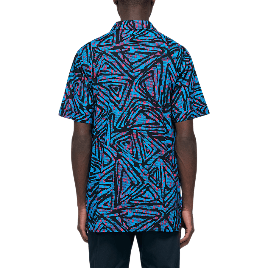 Polo tissé Aop bleu