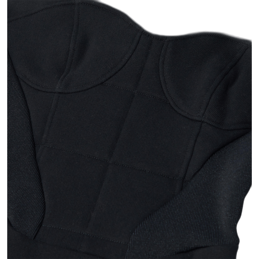 Kapuzen-Korsettkleid Schwarz