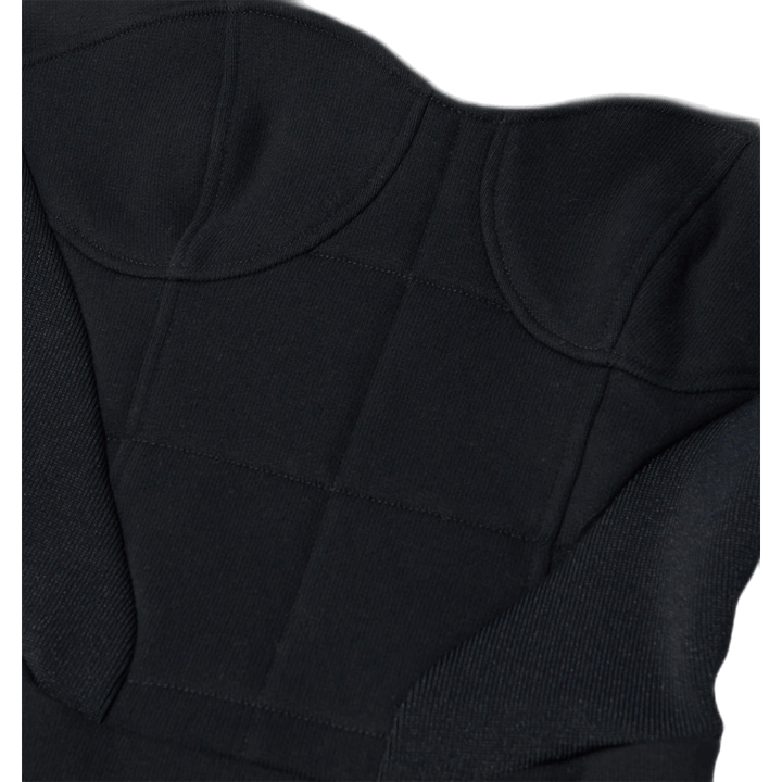 Kapuzen-Korsettkleid Schwarz