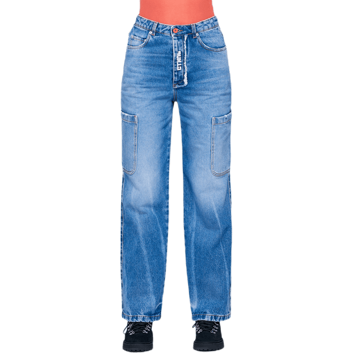 Baggy 5-Taschen Jeans Blau