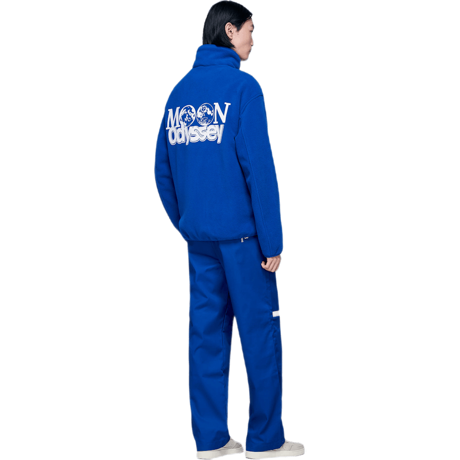 Grafisch fleecejack blauw