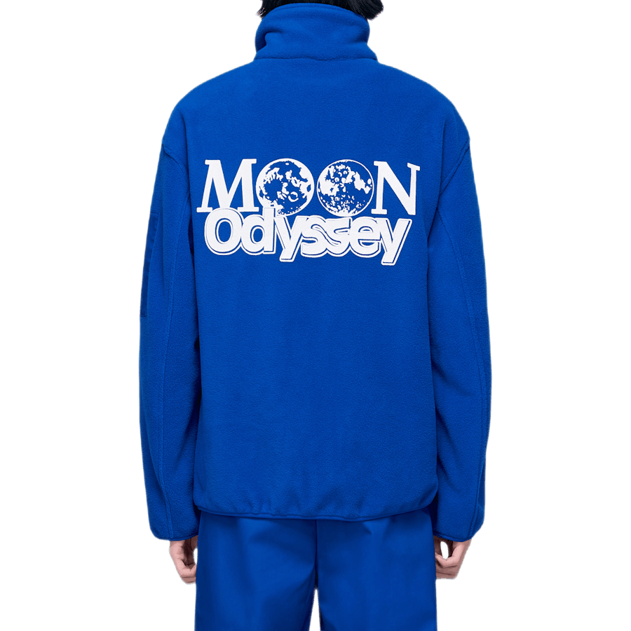 Grafisch fleecejack blauw