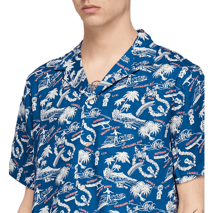 Okole Maluna Camp Hemd Blau