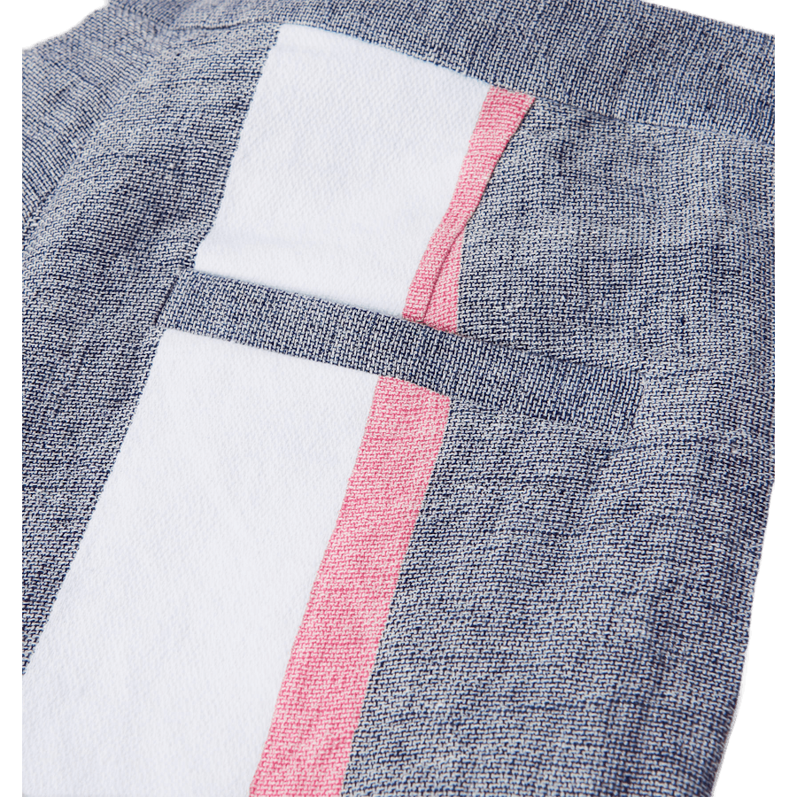 Pantaloncini in lino a righe blu