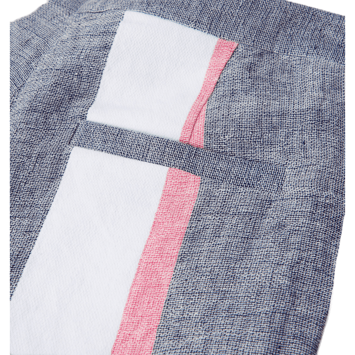 Pantaloncini in lino a righe blu