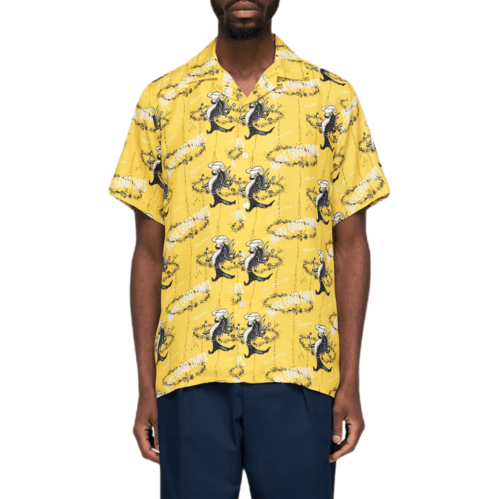 T-shirt de bowling jaune à manches courtes