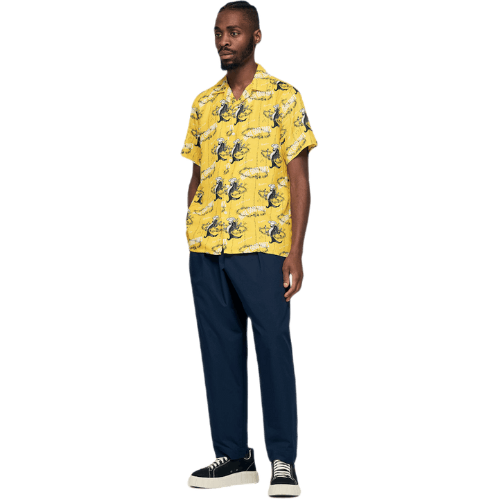 T-shirt de bowling jaune à manches courtes