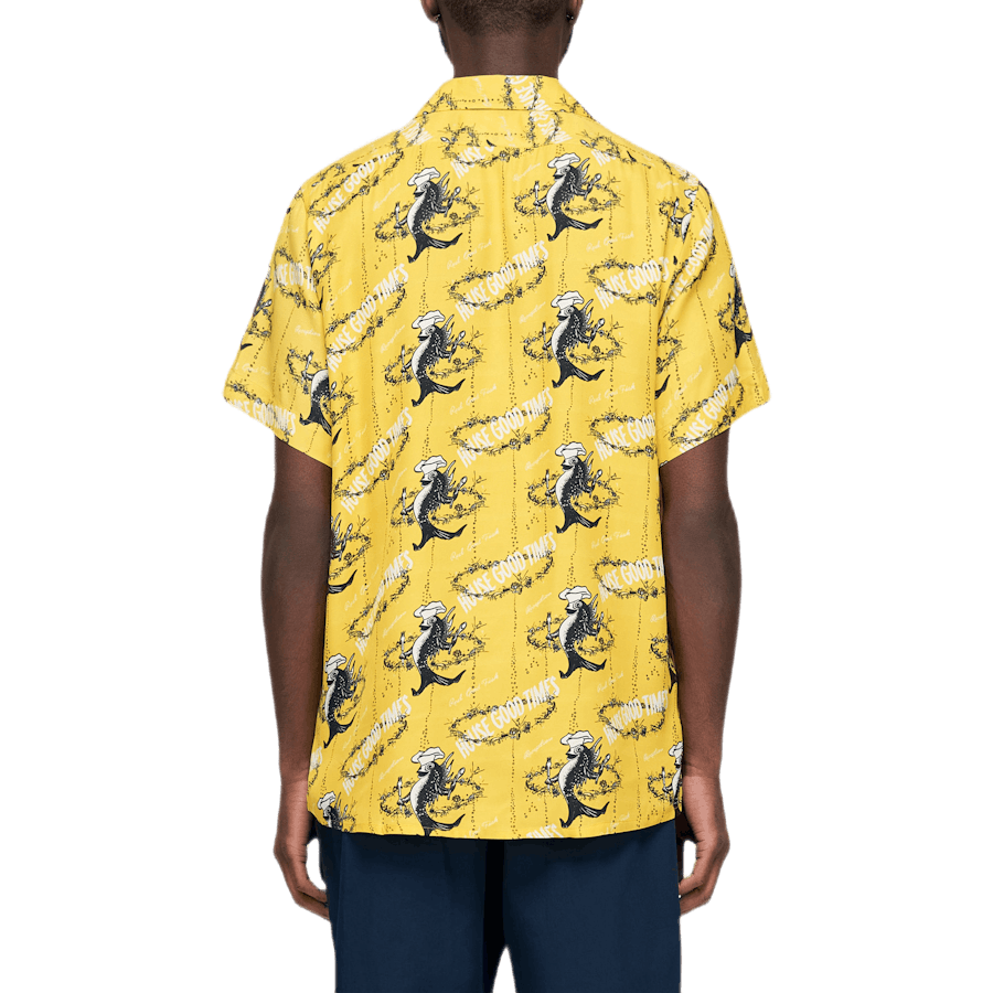 T-shirt de bowling jaune à manches courtes