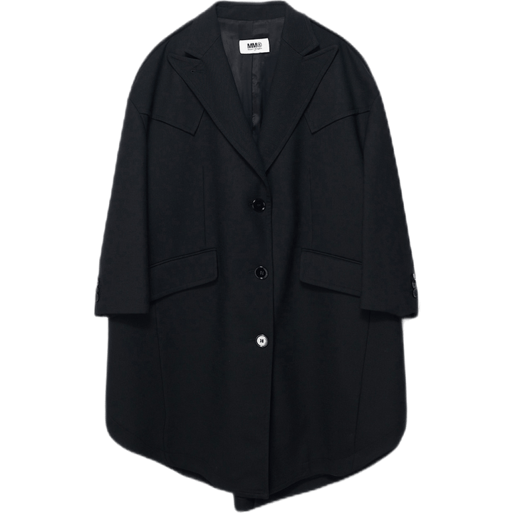 Manteau rond surdimensionné noir