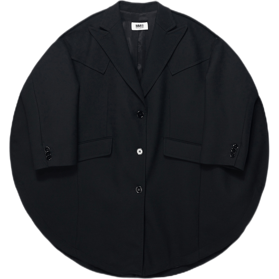 Manteau rond surdimensionné noir