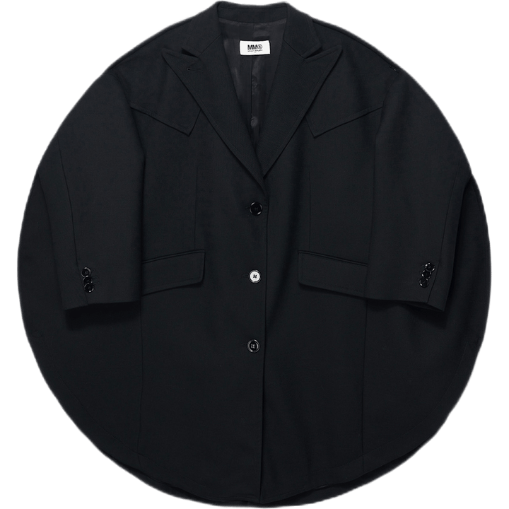 Manteau rond surdimensionné noir