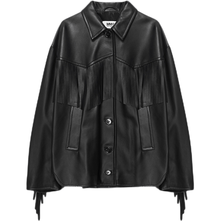 Veste western à franges noire