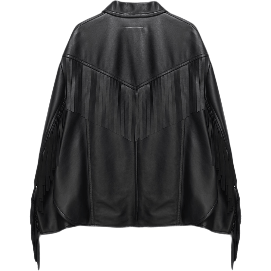Veste western à franges noire