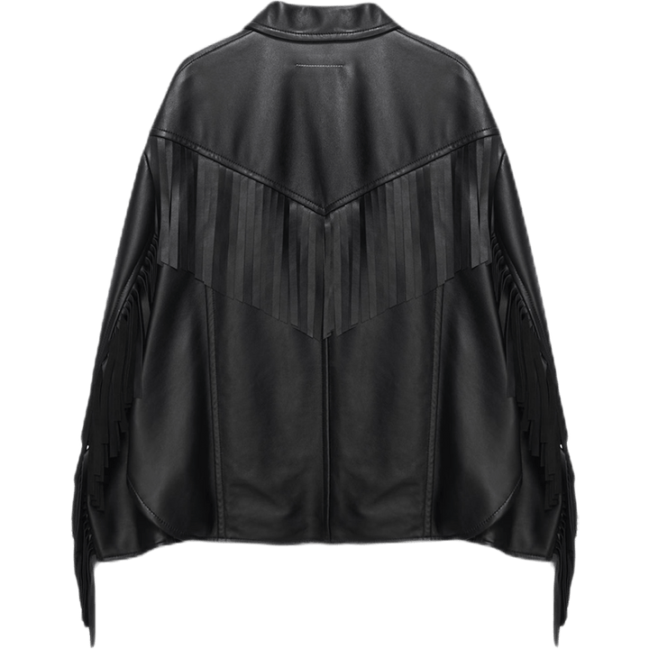 Veste western à franges noire