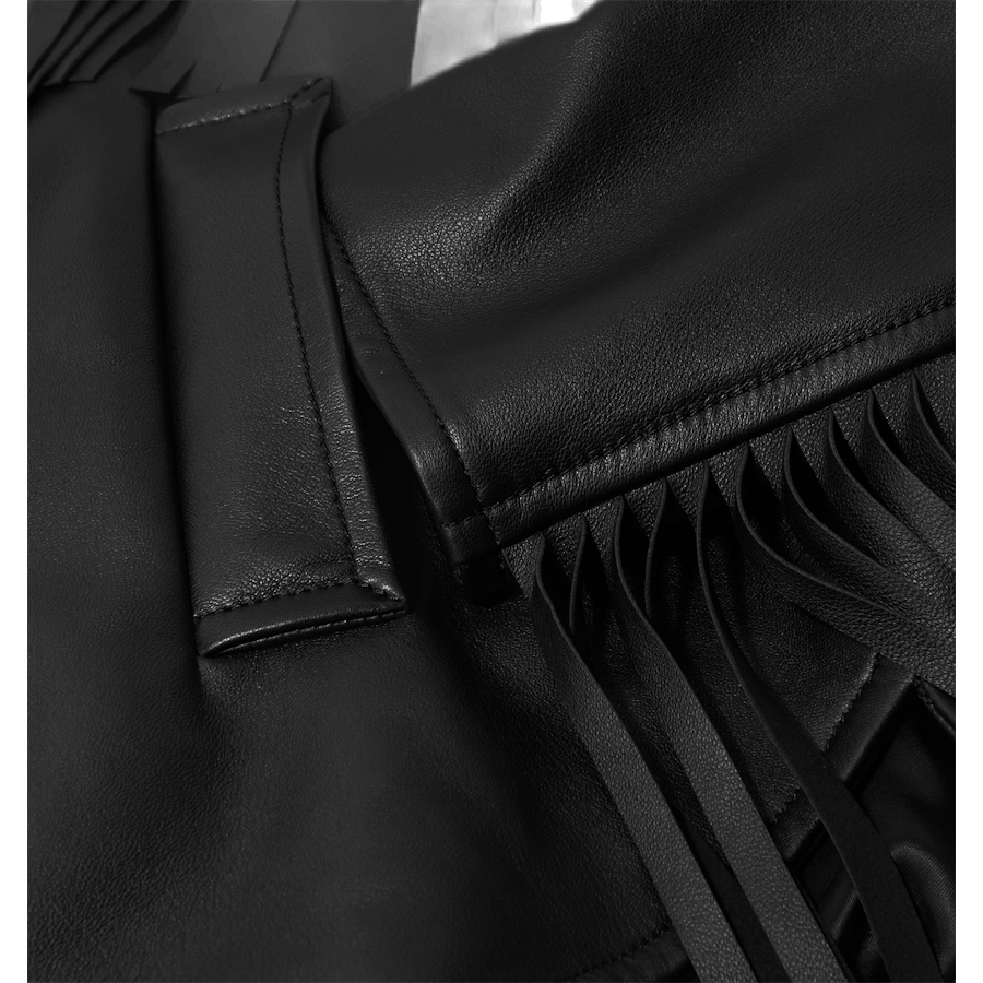 Veste western à franges noire