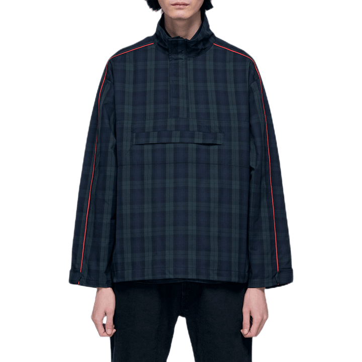 Giacca Pop Over Tartan Nero