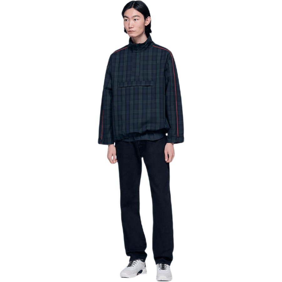 Giacca Pop Over Tartan Nero