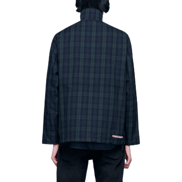 Giacca Pop Over Tartan Nero