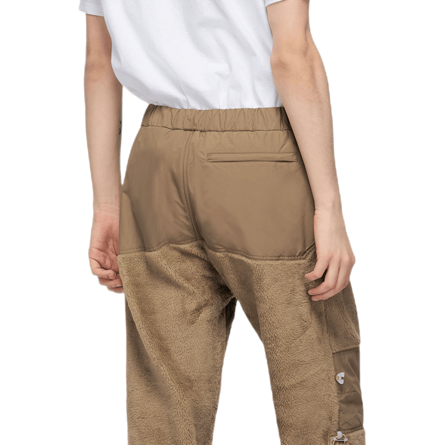 Pantaloni in lana e pile Khaki