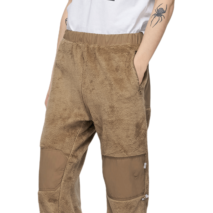 Pantaloni in lana e pile Khaki